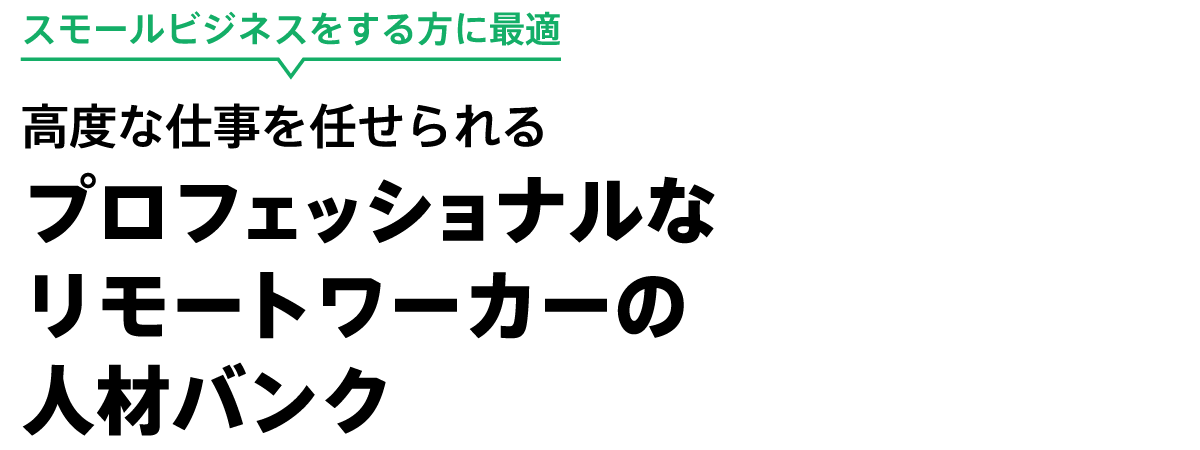 プロフェッショナルなリモートワーカーの人材バンク