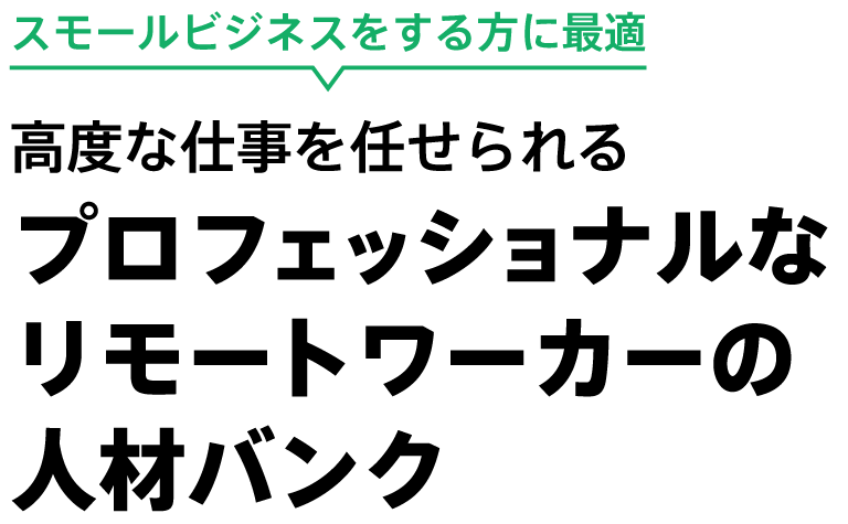 プロフェッショナルなリモートワーカーの人材バンク